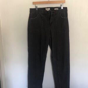 LOGO by Lori Goldstein Boyfriend Stetch Black Wash Jeans Size 10 Tall